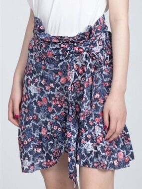 Isabel Marant Etoile Tempster printed linen wrap mini skirt